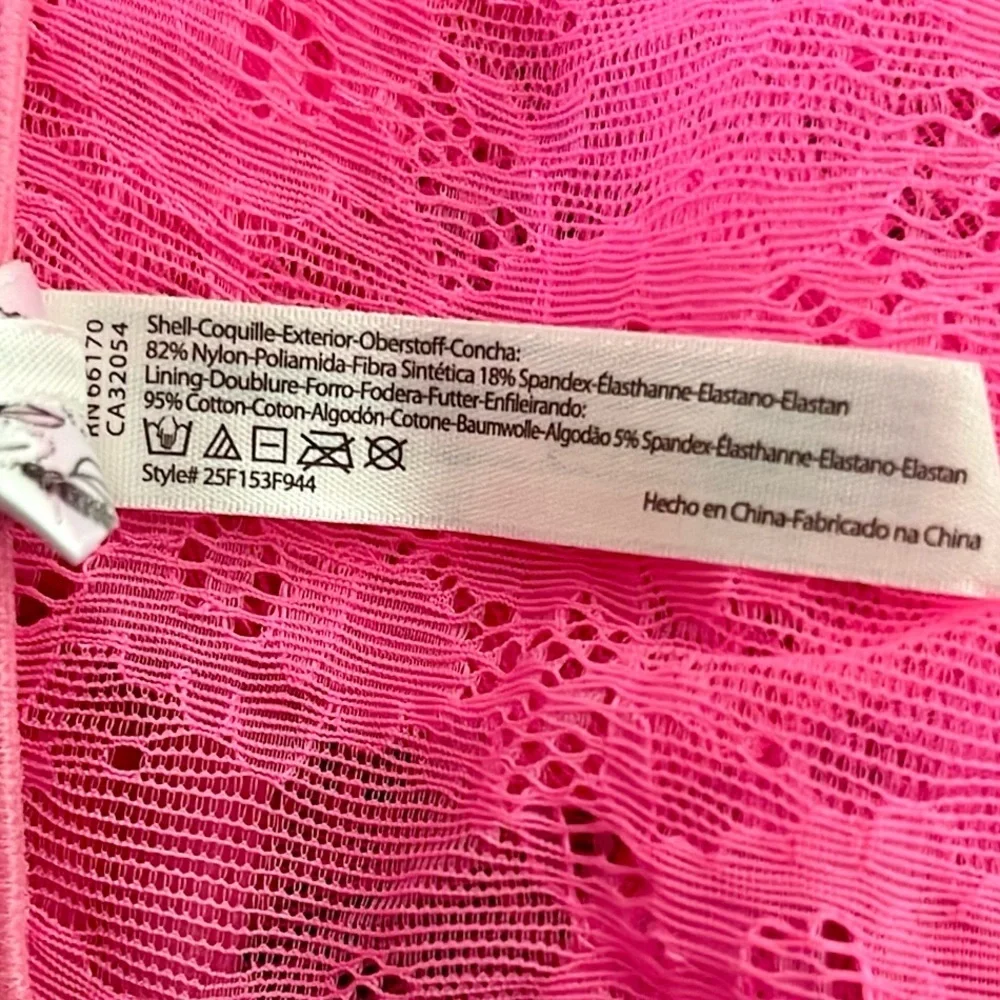 Free People Intimately Galloon Scalloped Cropped Lace Bra Bandeau Medium Pink
